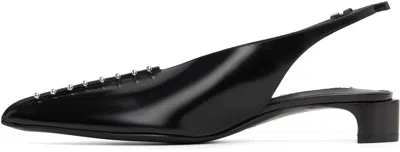 Jil Sander Slingback Spazzolato Leather In Black