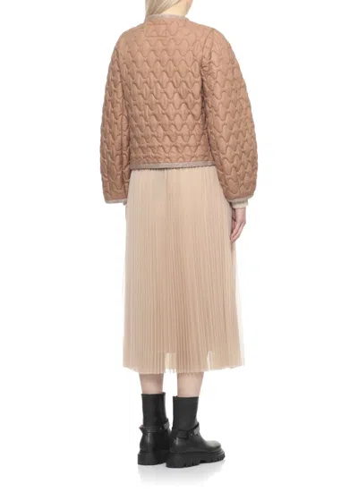 Fabiana Filippi Quilted Single-breasted Puffer Jacket In Brown