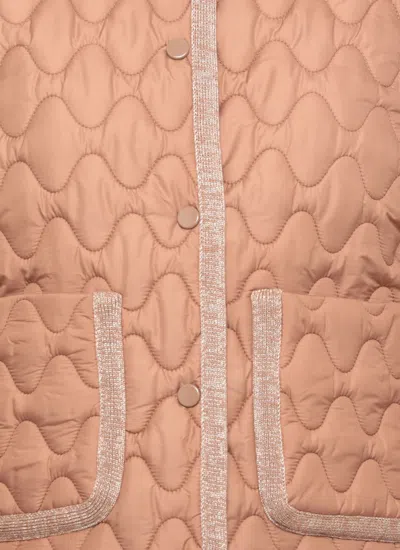 Fabiana Filippi Quilted Single-breasted Puffer Jacket In Brown