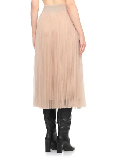 Fabiana Filippi Mesh Pleated Midi Skirt In Brown