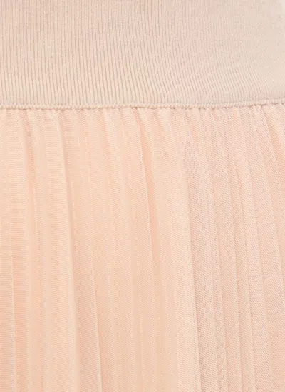 Fabiana Filippi Mesh Pleated Midi Skirt In Brown