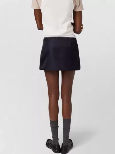 Miu Miu Stylish Skirt With Contrast Panel And Zip Pocket In Black