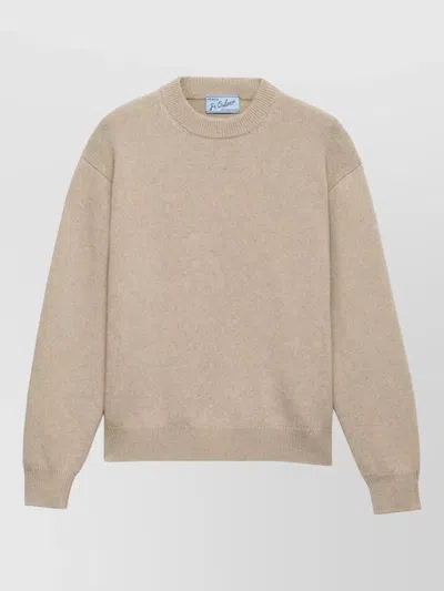 Prada Soft Textured Crew Neck Long Sleeve Sweater In Neutral