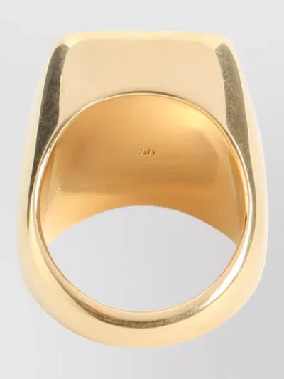 Celine Square Shaped Signet Ring With Polished Finish In Gold