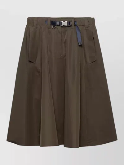 Prada Skirt Featuring Belt Loops And Flap Detail In Black