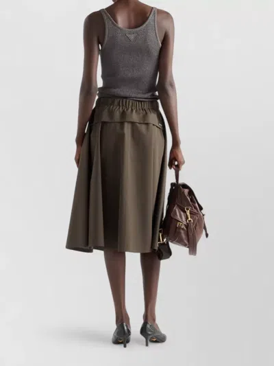 Prada Skirt Featuring Belt Loops And Flap Detail In Black