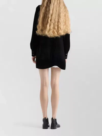 Prada Asymmetric Hem Dress Long Sleeves In Black