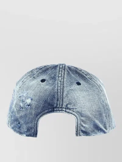 Gallery Dept. Distressed Denim Curved Brim Cap In Blue