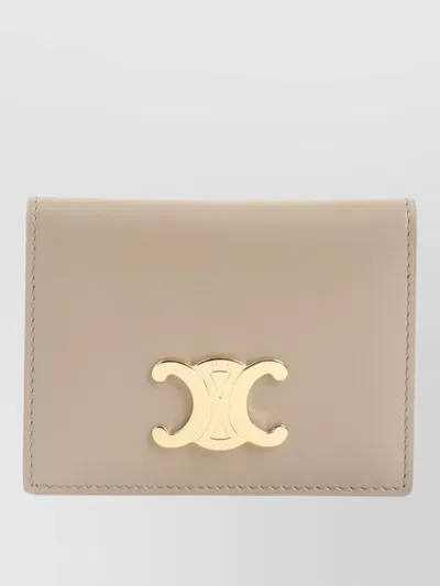 Celine Dual Fold Card Case In Neutral