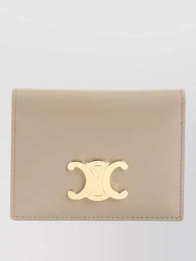 Celine Dual Fold Card Case In Neutral