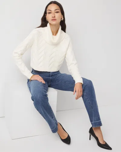 White House Black Market Petite Convertible Sweater Dress In White