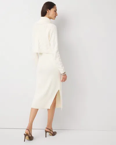 White House Black Market Petite Convertible Sweater Dress In White