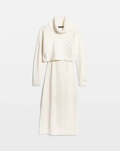 White House Black Market Petite Convertible Sweater Dress In White