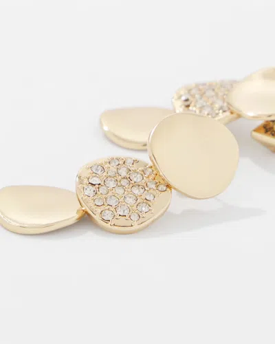 White House Black Market Pave Discs Earrings |  In Gold