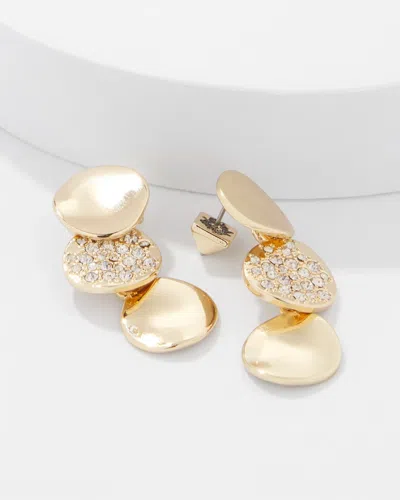 White House Black Market Pave Discs Earrings |  In Gold