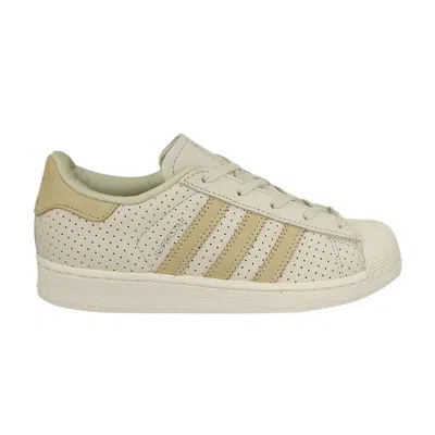 Pre-owned Adidas Originals Adidas Superstar Fashion C 'clear Brown Linen Khaki' | Cream | Kid's Size 11.5 In White