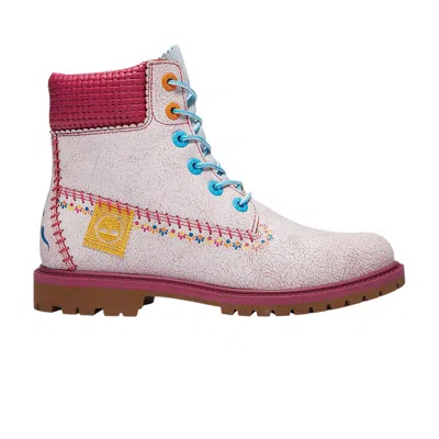 Pre-owned Timberland Wmns 6 Inch Premium Boot 'dia De Muertos' | Pink | Women's Size 7.5