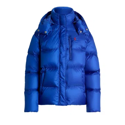 Pre-owned Polo Ralph Lauren Nylon Taffeta Insulated Coat 'new Iris Blue' | Women's Size Xl