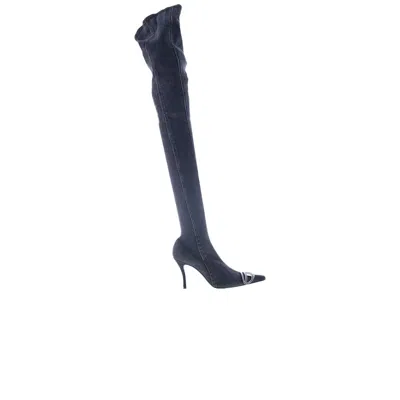 Pre-owned Diesel Wmns D-venus Thigh High Boot 'black' | Women's Size 9