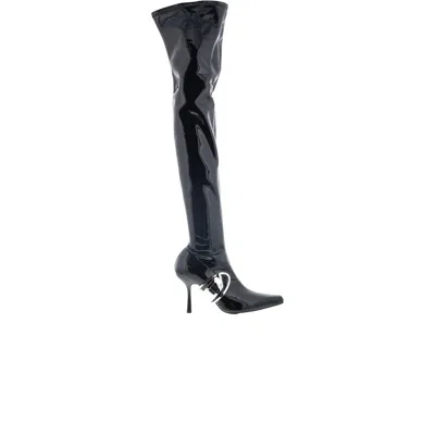 Pre-owned Diesel Wmns D-eclipse Thigh High Boot 'black' | Women's Size 7