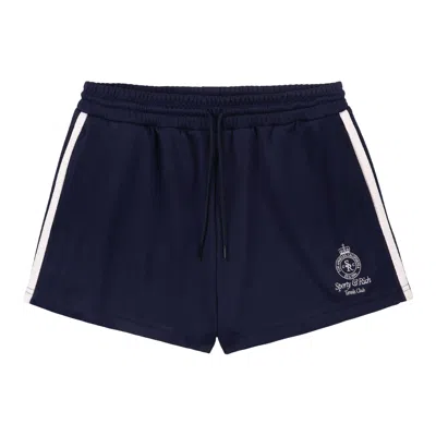 Pre-owned Sporty And Rich Sporty & Rich Crown Tennis Roller Short 'dark Navy' | Blue | Women's Size S