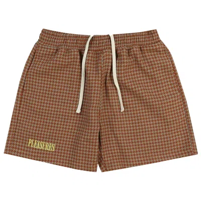 Pre-owned Pleasures Intercept Houndstooth Shorts 'brown' | Men's Size L
