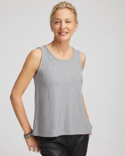 Chico's Cozy Tank Twinset In Fog Heather Gray In Gray