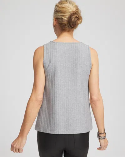 Chico's Cozy Tank Twinset In Fog Heather Gray In Gray