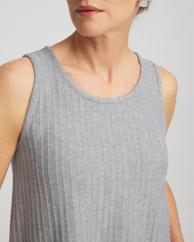 Chico's Cozy Tank Twinset In Fog Heather Gray In Gray