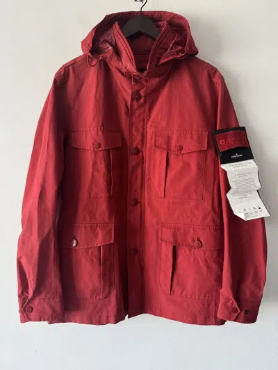 Pre-owned Stone Island Ghost Piece Red 3l Performance Cotton Jacket