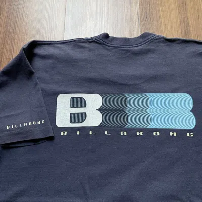 Pre-owned Billabong 90's  Surf Wear Skater Tee Y2k Quiksilver Rip Curl In Blue