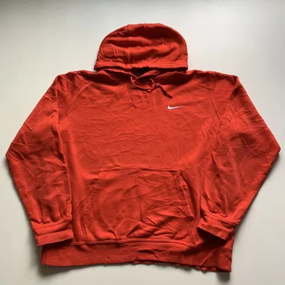 Pre-owned Nike X Vintage 2000s Nike Embroidered Swoosh Hoodie Men's Xl Red