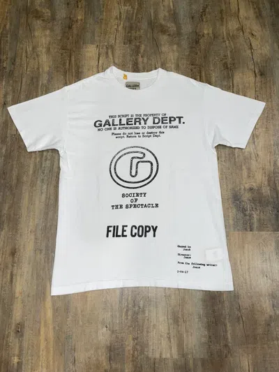 Pre-owned Gallery Dept. New Gallery Dept Society Of The Spectacle File Copy Logo Tee In White