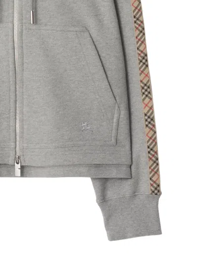Burberry Zip-up Hoodie In Gray