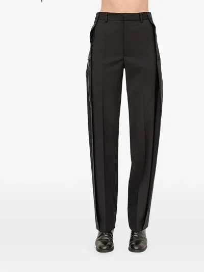 Mm6 Maison Margiela Satin-panel Trousers In Black