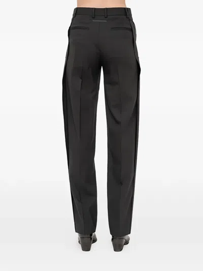 Mm6 Maison Margiela Satin-panel Trousers In Black