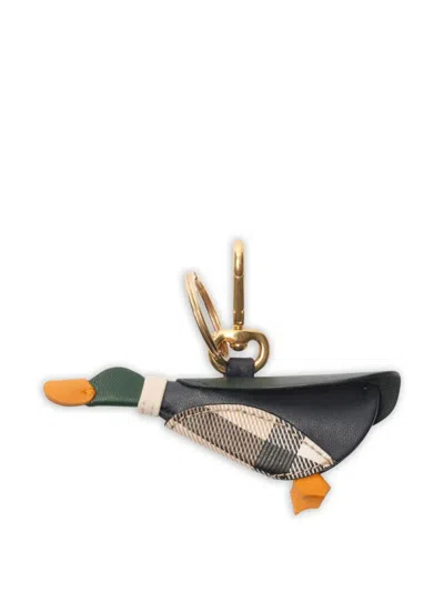 Burberry Duck Keyring In Gray
