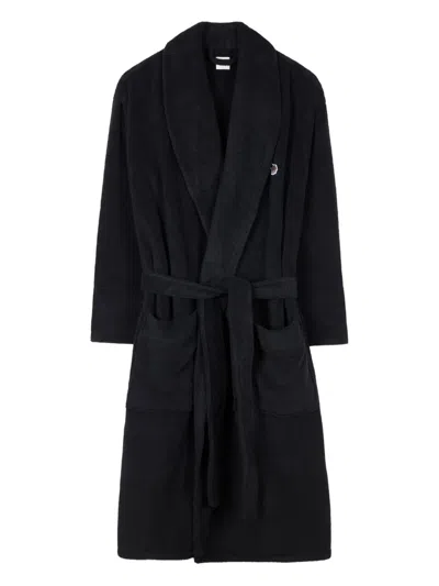Paul Smith Zebra-embroidered Robe In Black