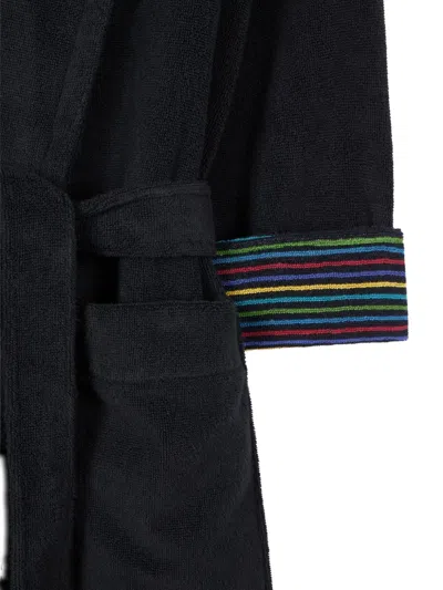 Paul Smith Zebra-embroidered Robe In Black