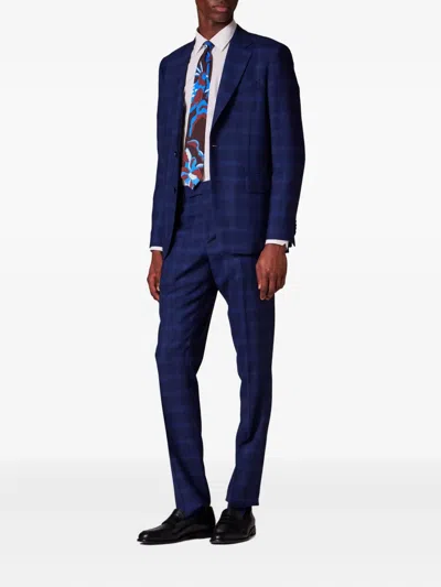 Paul Smith The Brierley Check Wool Suit In Blue