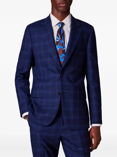 Paul Smith The Brierley Check Wool Suit In Blue