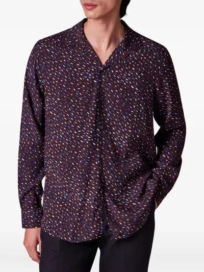 Paul Smith Screen Dance Print Camp-collar Shirt In Blue