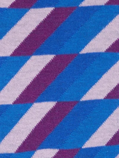 Paul Smith Diagonal-striped Cotton Socks In Blue