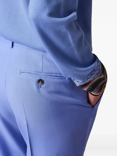 Ps By Paul Smith Button-fastening Tailored Trousers In Blue