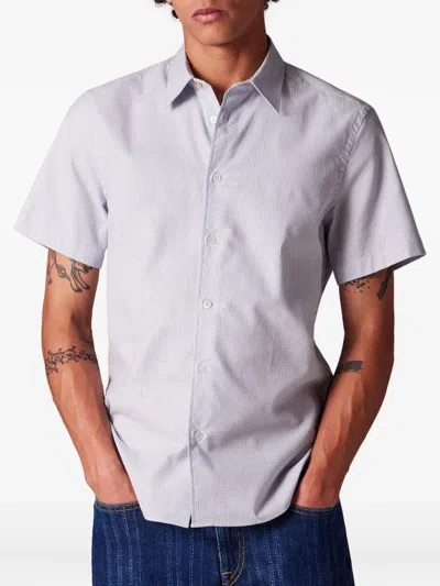 Paul Smith Short-sleeve Buttoned Geo Stripe Shirt In White