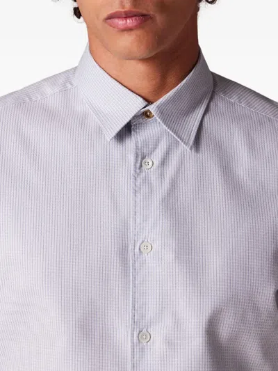 Paul Smith Short-sleeve Buttoned Geo Stripe Shirt In White