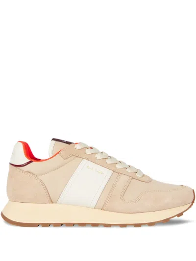 Paul Smith Eighties Stripe Panel Sneakers In Neutral