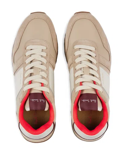 Paul Smith Eighties Stripe Panel Sneakers In Neutral