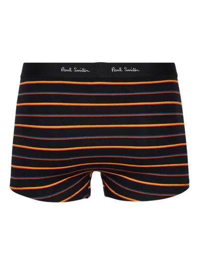 Paul Smith Striped Logo-detail Boxer In Brown