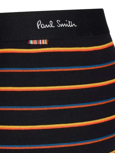 Paul Smith Striped Logo-detail Boxer In Brown